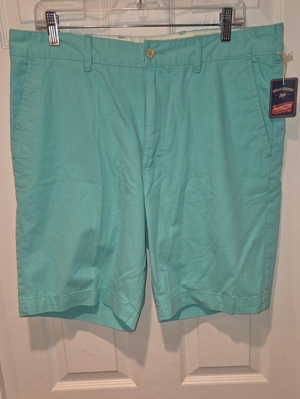 (New) Bill's Khakis Men's Casual Chino Shorts in Aqua - 35"W×20"L.